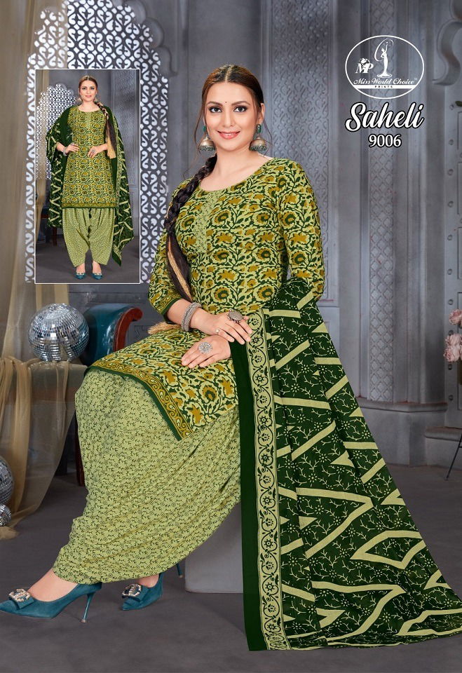 Saheli Vol 9 By Miss World Printed Pure Cotton Dress Material Suppliers In India